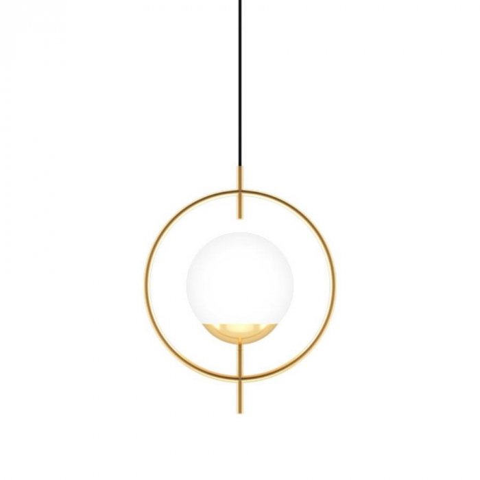 PENDENTE THINK REDONDO Ø43,6X64,9CM AÇO INOX E VIDRO DOURADO