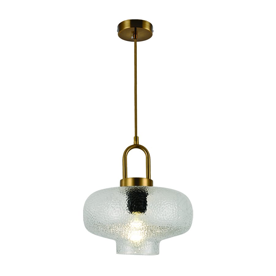 PENDENTE Ø26X15CM METAL E VIDRO BRONZE - SINDORA ILUMINAÇÃO DCD04054